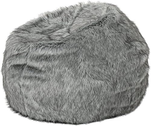 Christopher Knight Home Glendon - Funda moderna de piel sintética para puf de 3 pies (solo piel), color gris oscuro y gris claro
