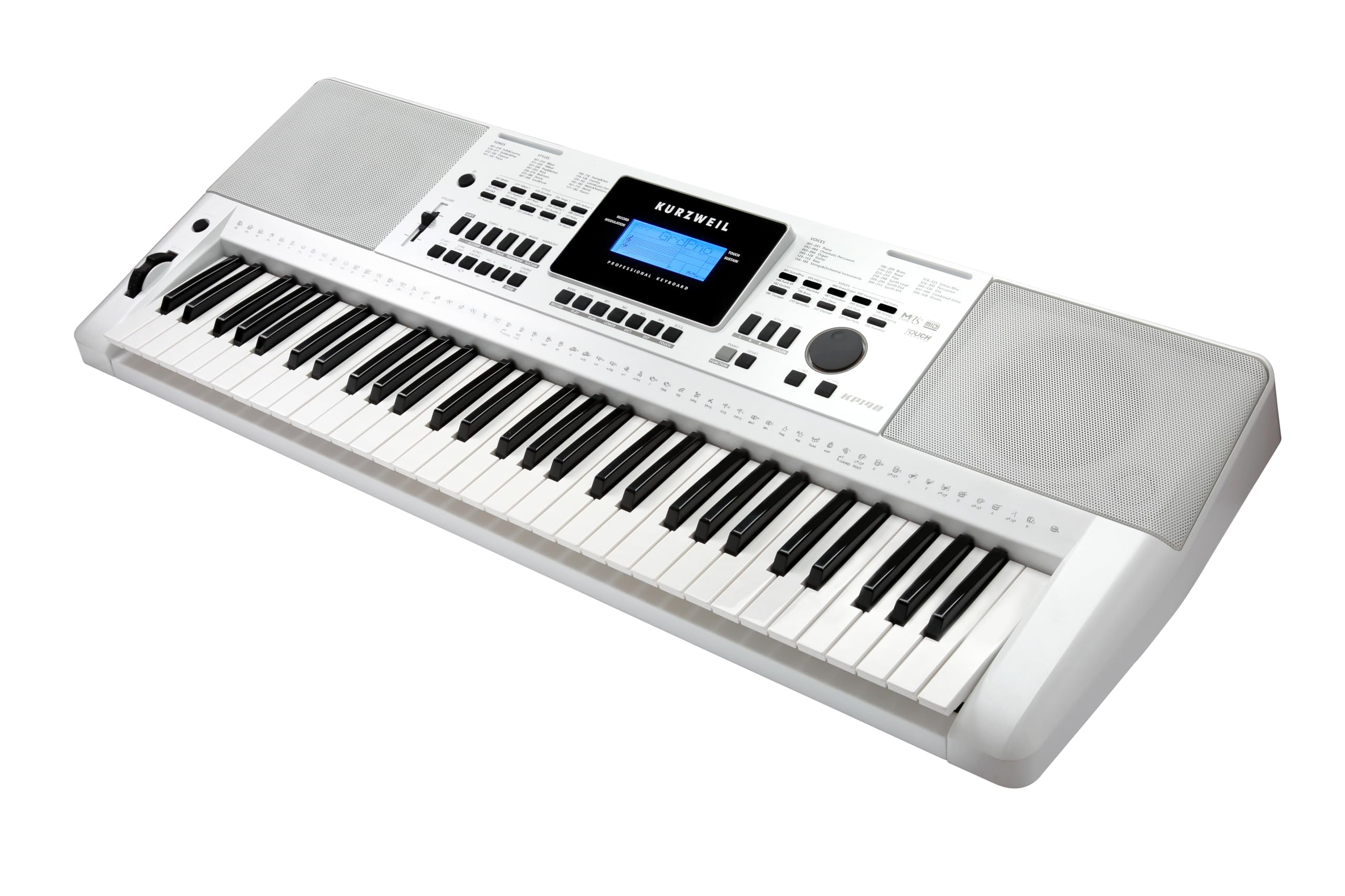 Kurzweil KP140-WH, Arranger Keyboard, 61 tasti leggeri con dinamica di blocco, bianco