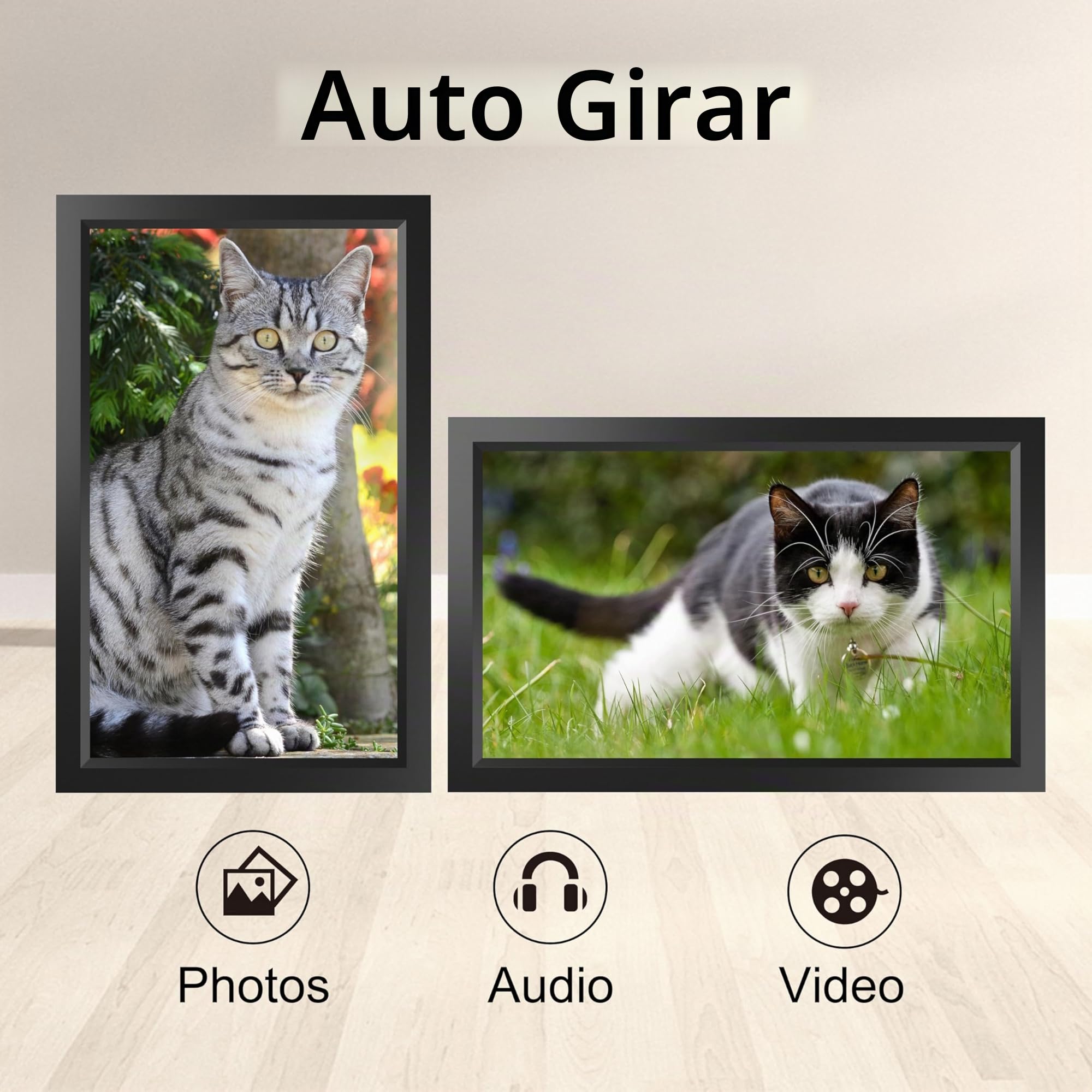 Frameo Marco de Fotos Digital WiFi de 15,6 Pulgadas, 32GB de Memoria táctil, Marco de Fotos Inteligente en la Nube, fácil instalación, Giro automático, Regalo para Amigos y Familiares