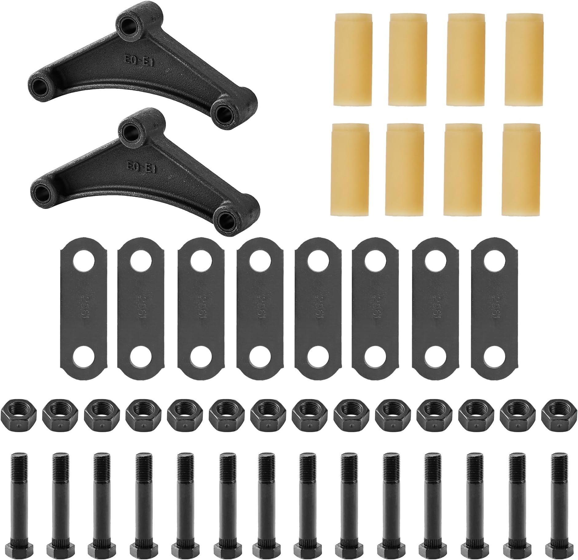 ROADGIVE Trailer Axle Shackle Kit for Double Eye Spring (3