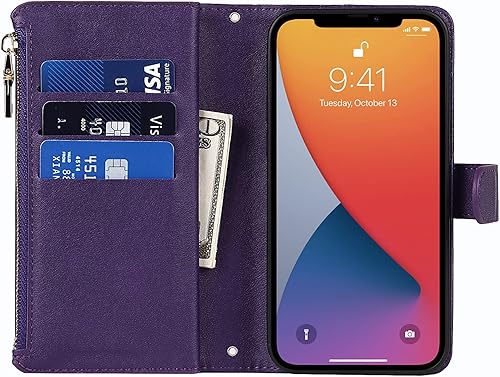 Miniatura 6 de Jaorty Funda para iPhone 12 Pro Max con tarjetero para tarjetas de crédito, iPhone 12 Pro Max, funda cruzada con correa para el hombro, bolsillo con