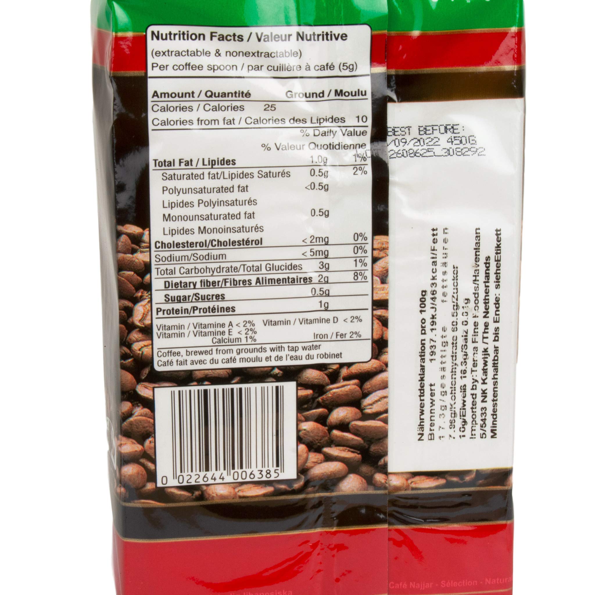Najjar - kawa arabska mokka mielona z kardamonem w zestawie 4 szt. po 450 g opakowanie