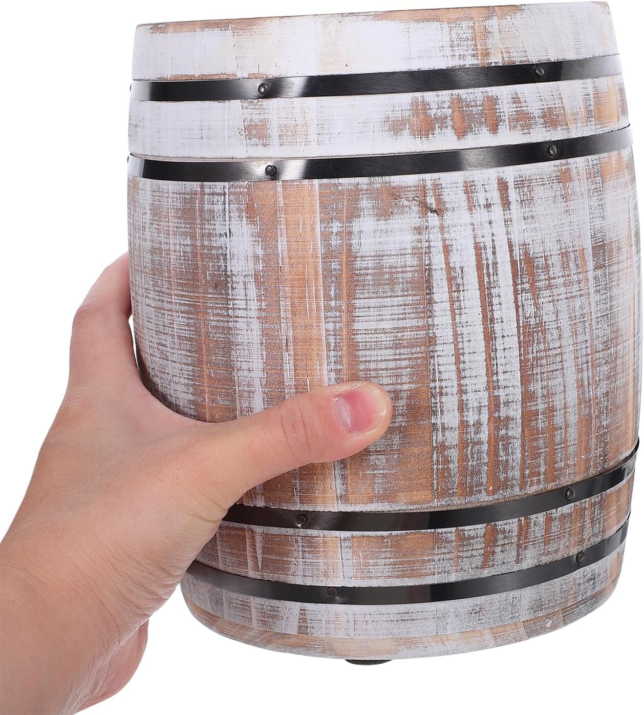 Wooden Chopsticks Holder Barrel-shaped Utensil Crock 7.27x5.7in Food-grade Wood Cutlery Organizer for Kitchen Countertop Tableware Storage
