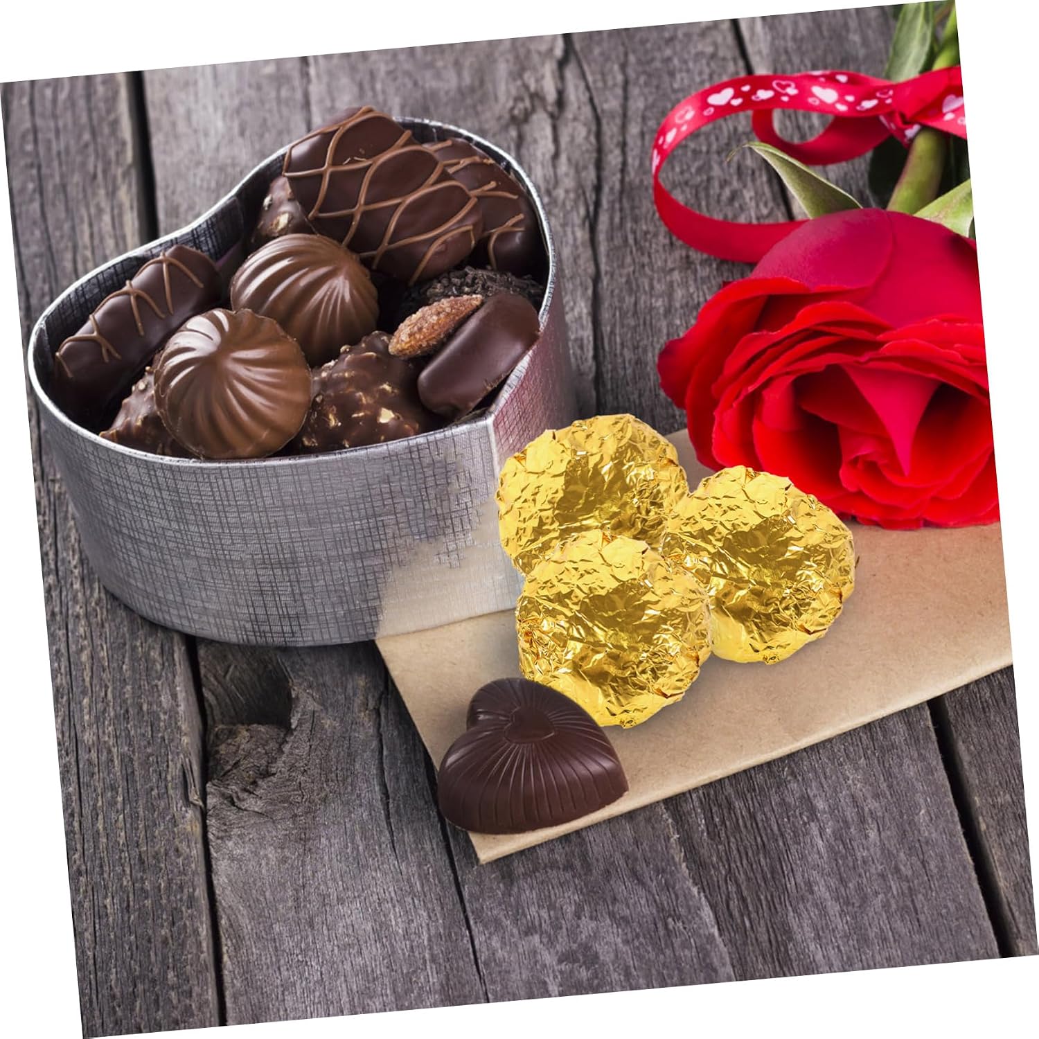 COLLBATH Chocolates Wrapper 600pcs Aluminum Foil Wrapping Paper Shiny Candy Foil Perfect for Bakery and Parties