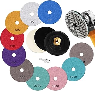 14PACK Diamond Polishing Pads Kit with M14 Ba...,
