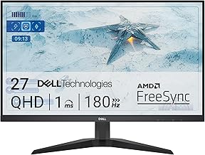 Dell G2725D 27 Inch QHD (2560x1440) Gaming Monitor, 180Hz, IPS, 1ms, AMD FreeSync, 99% sRGB, DisplayPort, 2x HDMI, 3 Year ...