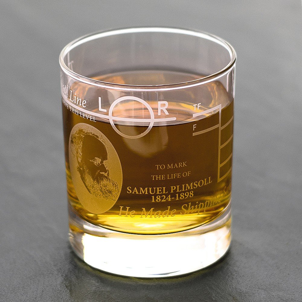 Nauticalia Plimsoll Line Whiskey Glasses, Transparent/Colorless