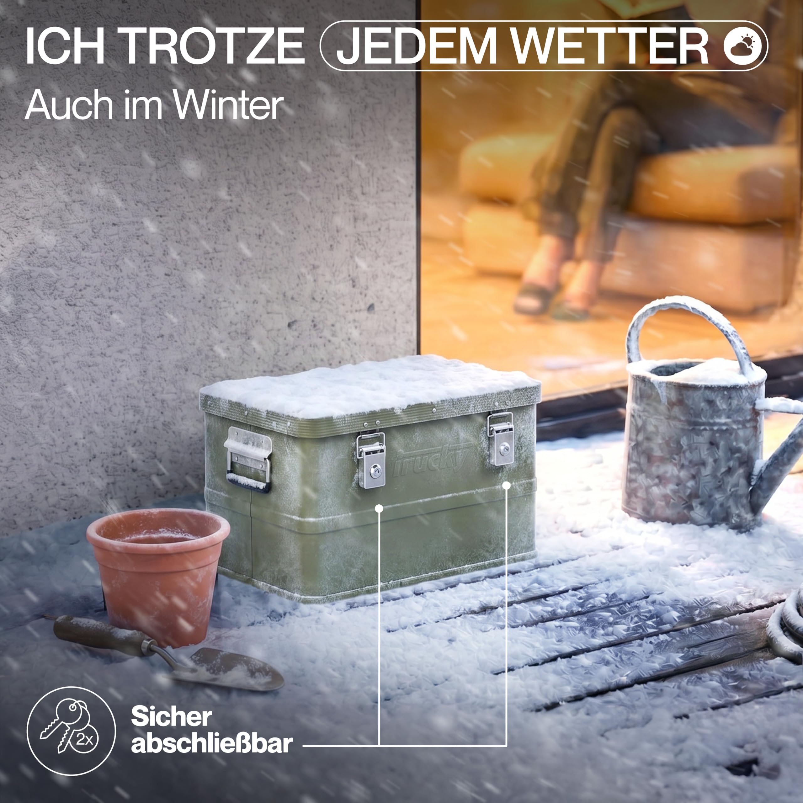 Trucky Aluminium Box mit Deckel 30L Grün Alukiste Alu Kiste Abschliessbar | Transportbox, Metallbox, Aufbewahrungsbox, Metallkiste