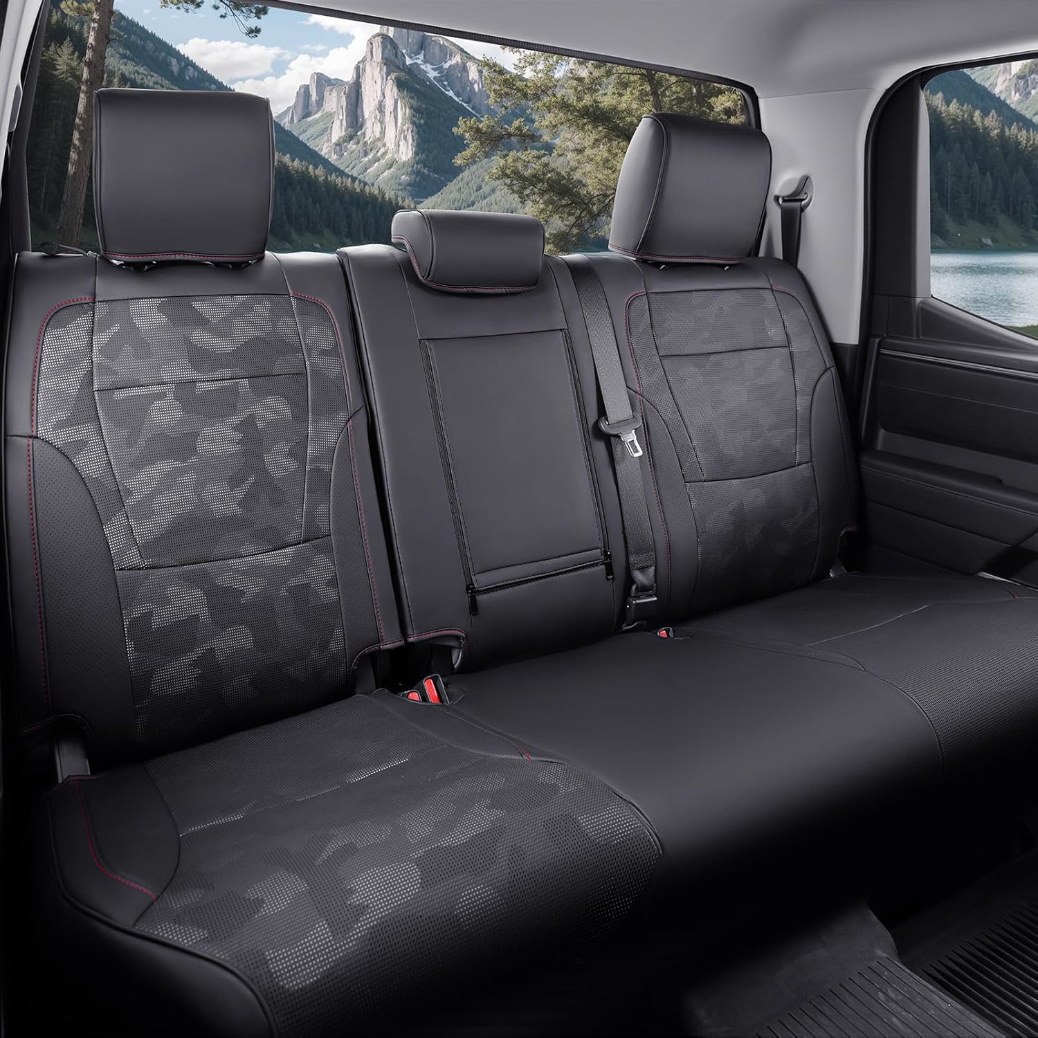 for Toyota Tundra Seat Covers 2022 2023 2024 2025 2026, 2026 Toyota Tundra Accessories 2022-2024 2025 2026 Crewmax/Double Cab (SR/SR5) Black Camo, Full Set