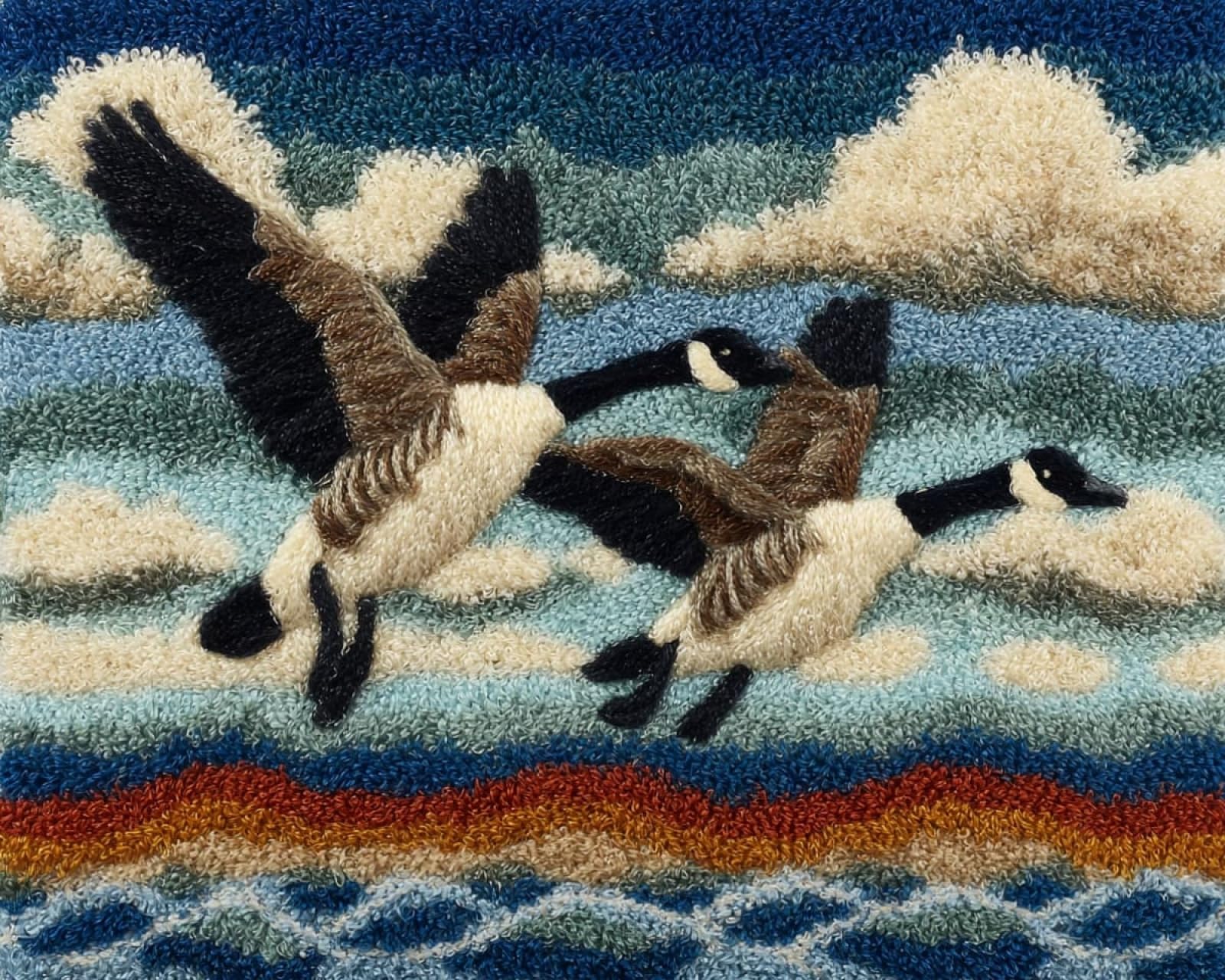 Wallphantom Latch Hook Rug Kits,Animal Goose,DIY Crochet Rug Making Kit for Adults Kids,3D Cross Stitch Carpet Embroidery Needlework Crocheting for Home Decor,60x90cm