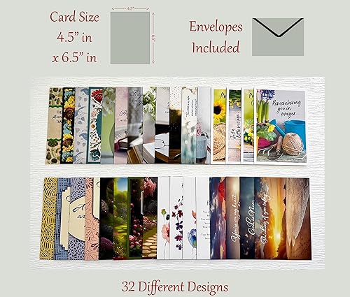 Miniatura 2 de Tarjetas de oración por ti, sin diseños repetidos, 32 tarjetas y diseños, surtido de tarjetas de felicitación cristianasreligiosas, escritura en