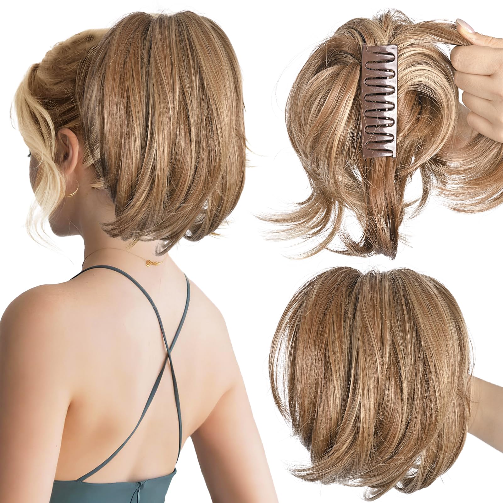 MFDYMYGS Messy Bun Hair Piece Claw Clip