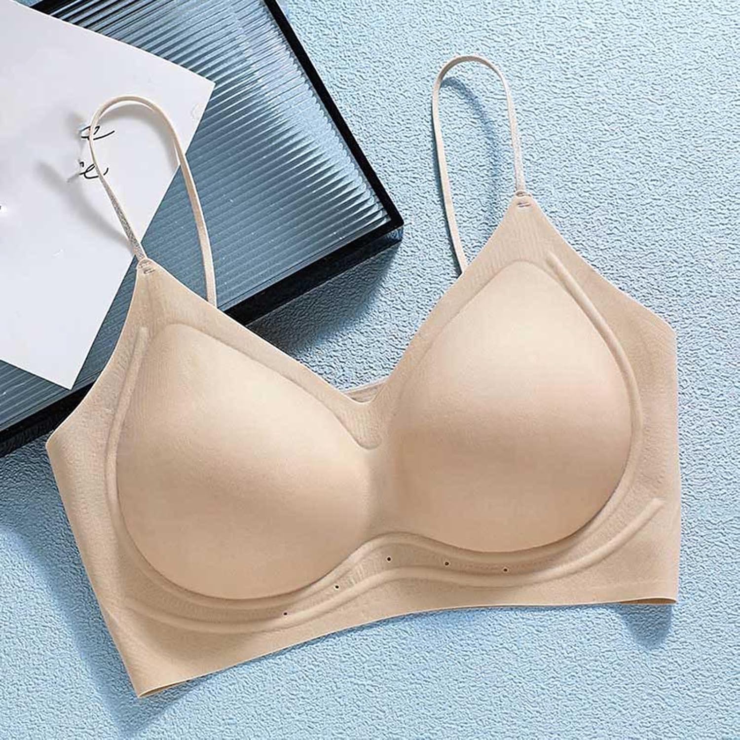 Seamless Bras for Women Summer Ultra Thin Wireless Push Up Ice Silk Breathable Full Coverage Everyday Sports Bra