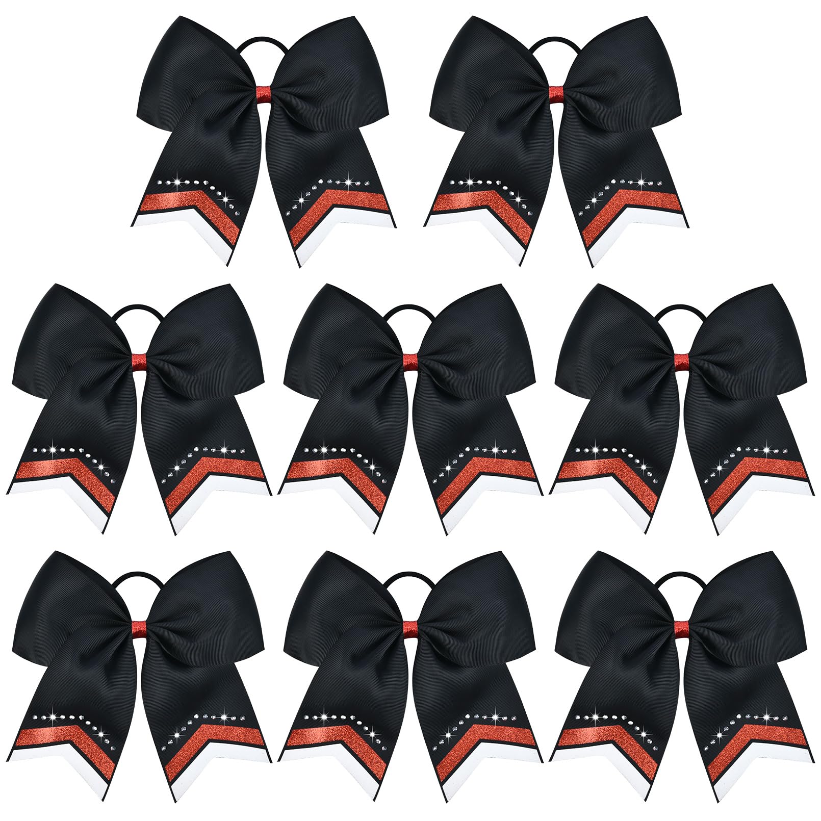 Amazon.com : 8PCS Glitter Cheer Bow Large Black Cheer Bows 