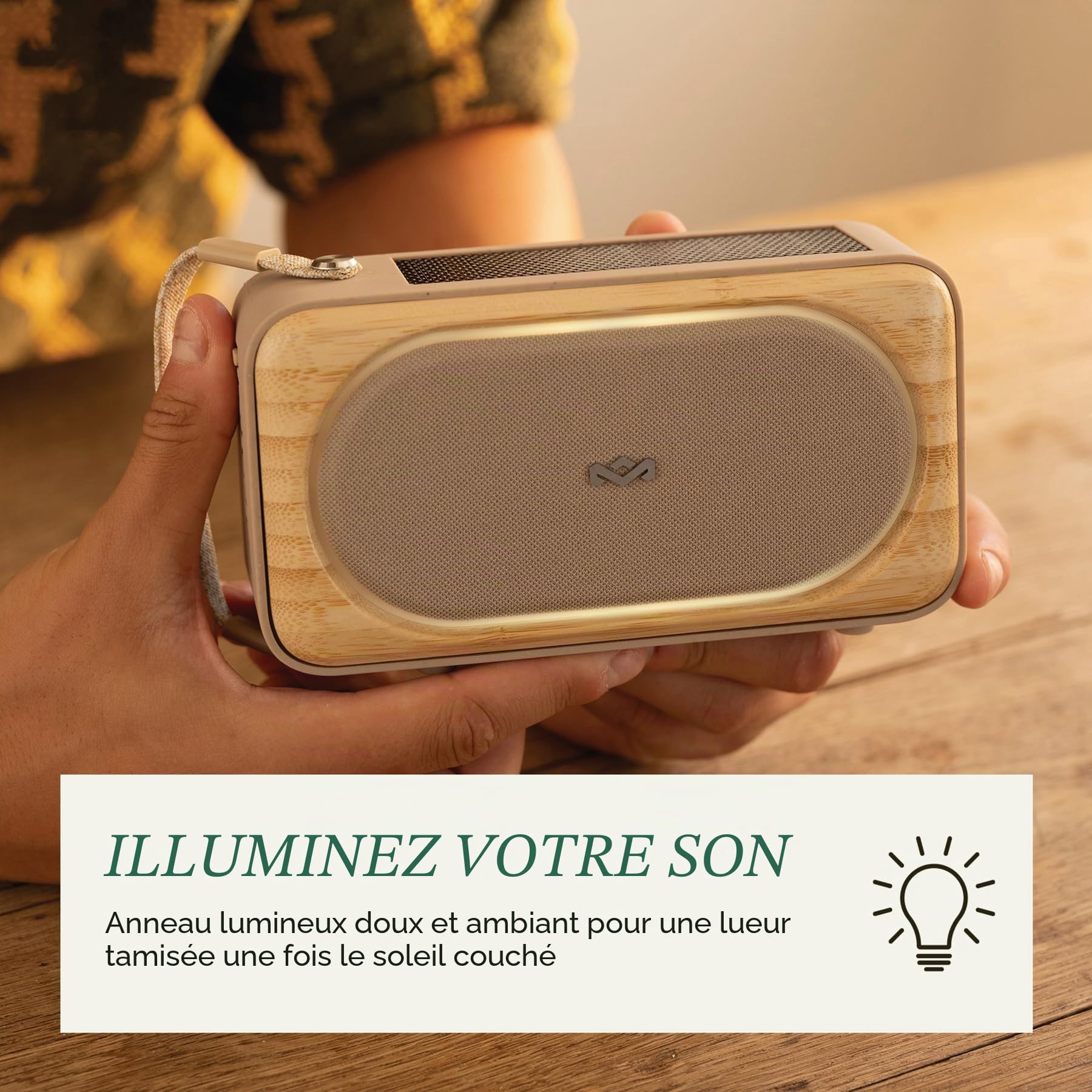 Marley House of Roots Solaire Enceinte Bluetooth Portable - Crème | Petite pour Voyage & Exterieur, Waterproof IP67, 14h De Musique, Haut Parleur Sans Fil Pour Smartphone