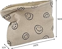 Vista 3 de Bolsas de cosméticos para mujer, bolsa de cosméticos de pana, bolsas estéticas para mujer, bolsos de mano, bolsos de mano con puntos sonrientes
