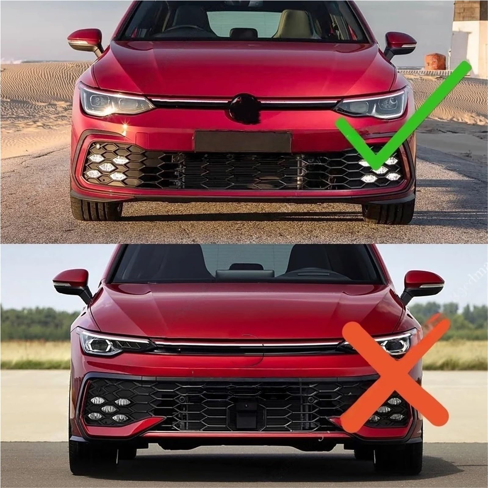 Kompatybilny z Volkswagen Golf 8 MK8 GTI R-Line 2020-2023 przed liftingiem dokładka przedniego zderzaka dyfuzor dyfuzor zestaw do tuningu nadwozia Spoiler czarny ABS