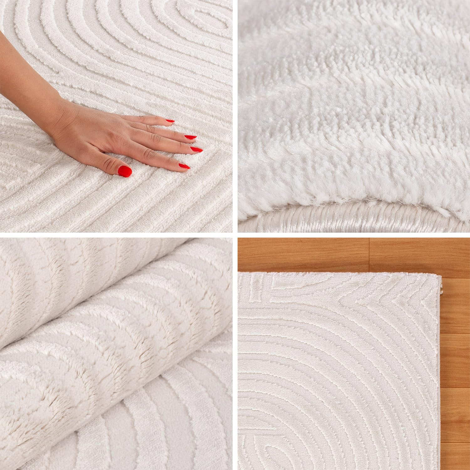 Carpettex Moderne Tapis Salon Tapis Chambre Nature 240 x 340 cm - Tapis à Poils Courts, Effet 3D Style Scandinave, Motif bohème scandinave Doux et Moelleux - Tapis Cuisine Moquette Salle de Sejour