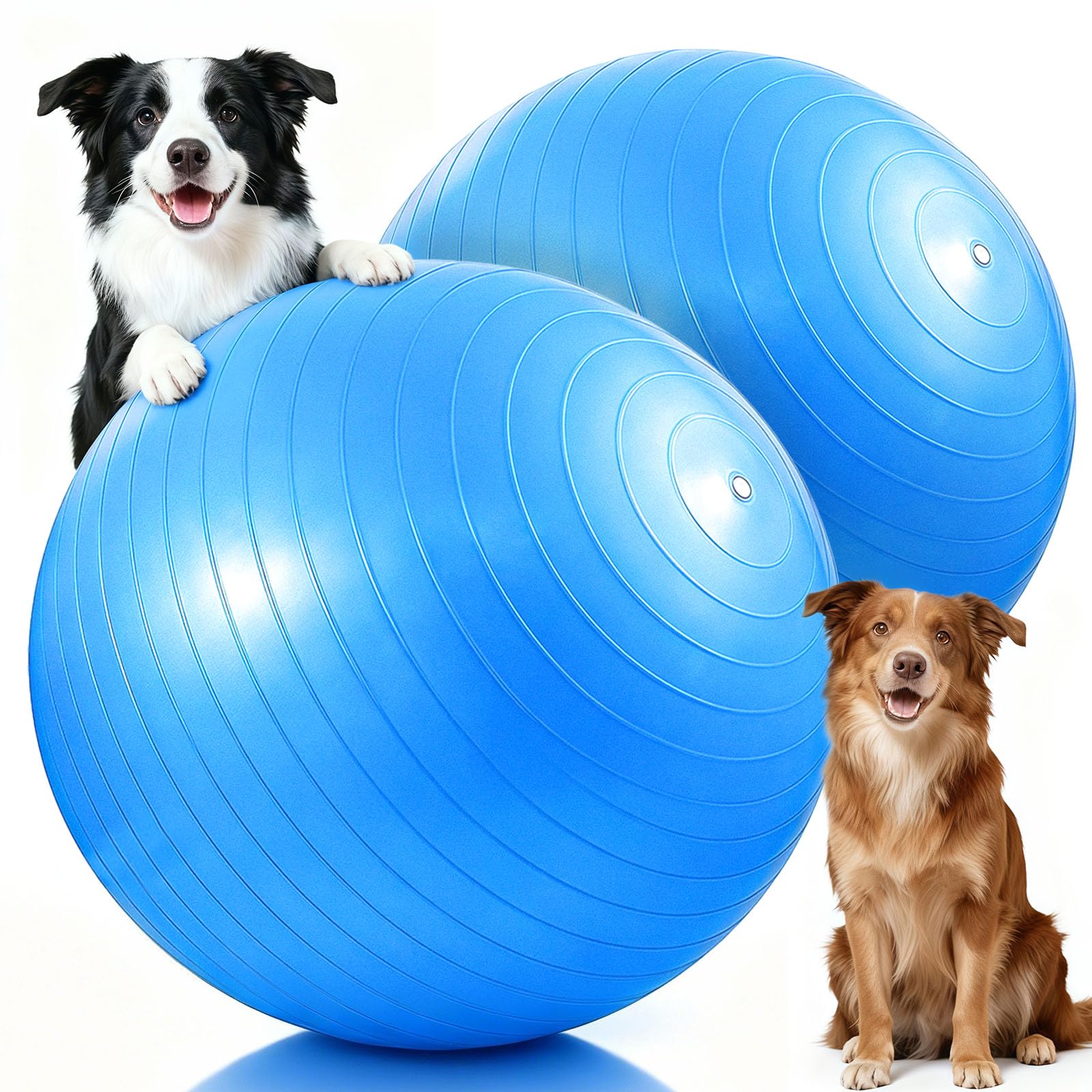QIfyuu Herding Ball Inner Replacement for Dogs, 25" Bouncy Ball for Herding Dogs Outdoor Exercise &amp; Mental Stimulation - 2 Inner Balls