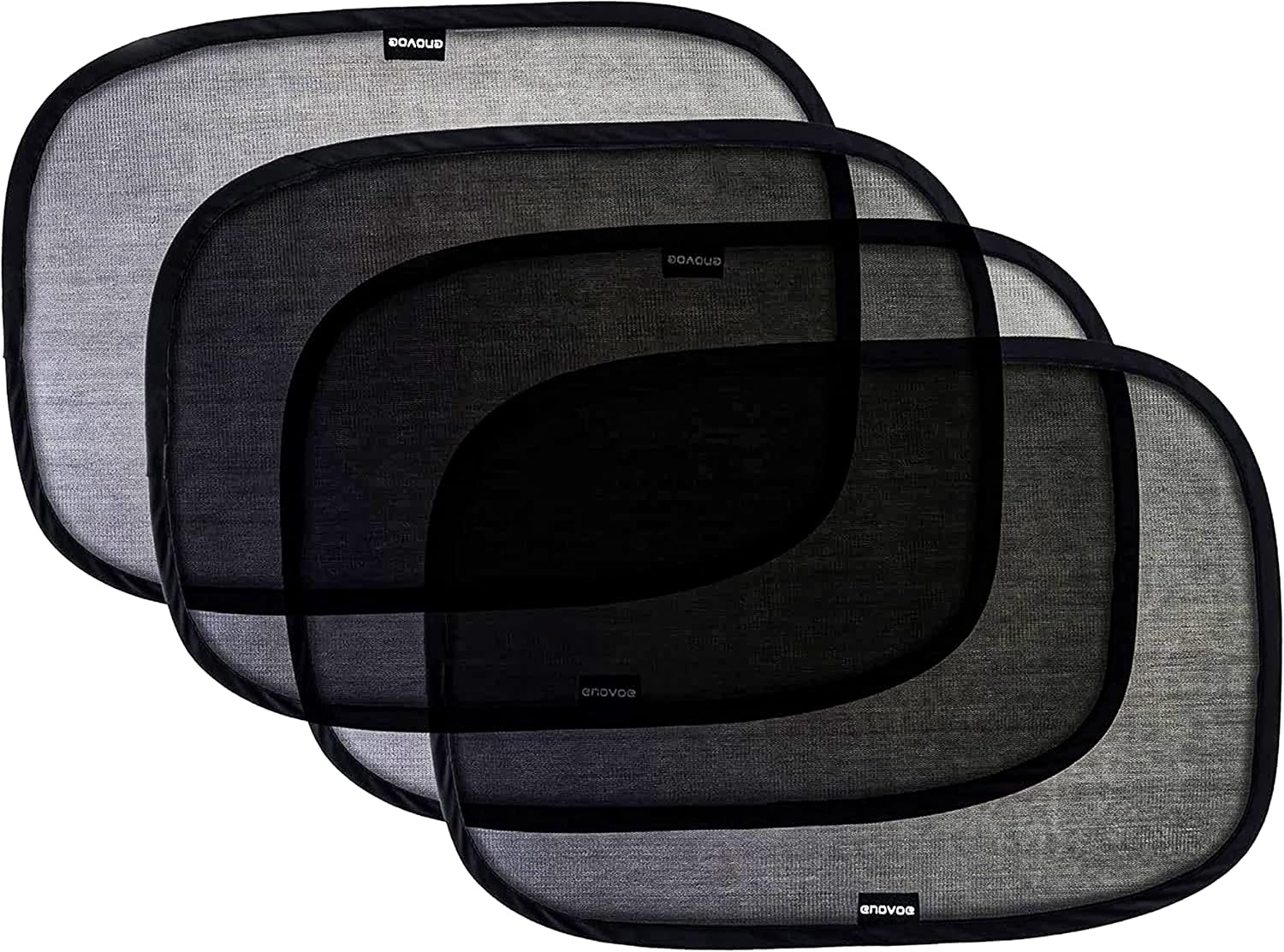 Enovoe Car Window Shade for Baby - (4 Pack) - 19"x12" Premium Cling Baby Sun Shade for Car Window Side - Sun, Glare and UV Rays Protection for Your Child