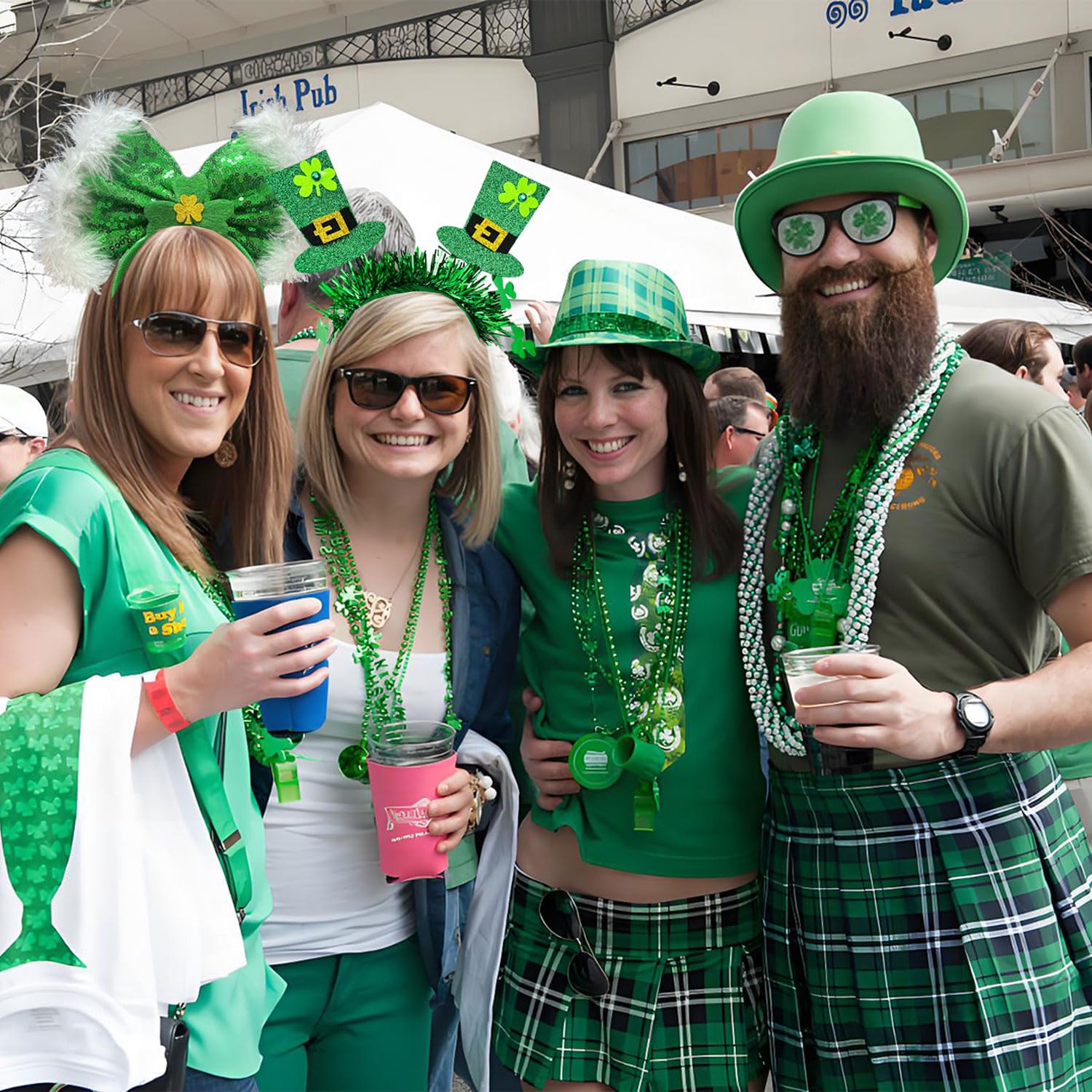 St Patricks Day Headbands for Women, Green shamrock Hat Headband for St Patrick Day Accessories image 3