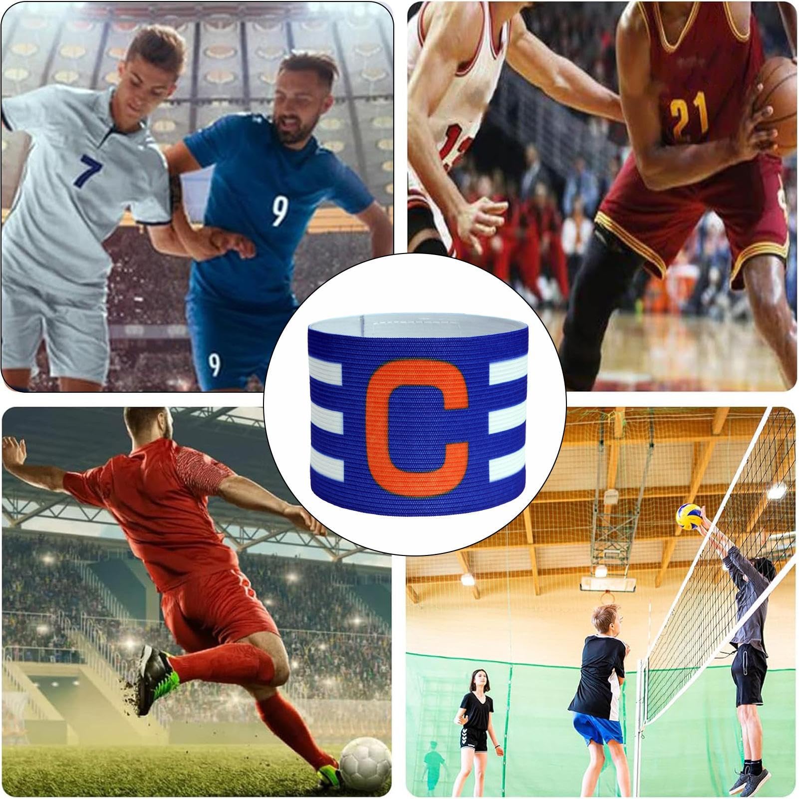 Fascia da capitano di calcio,bande di capitano di calcio - Bracciale da capitano sportivo da calcio | Bande per giocatore regolabili anti-caduta, fasce per capitano per accessori da gioco d