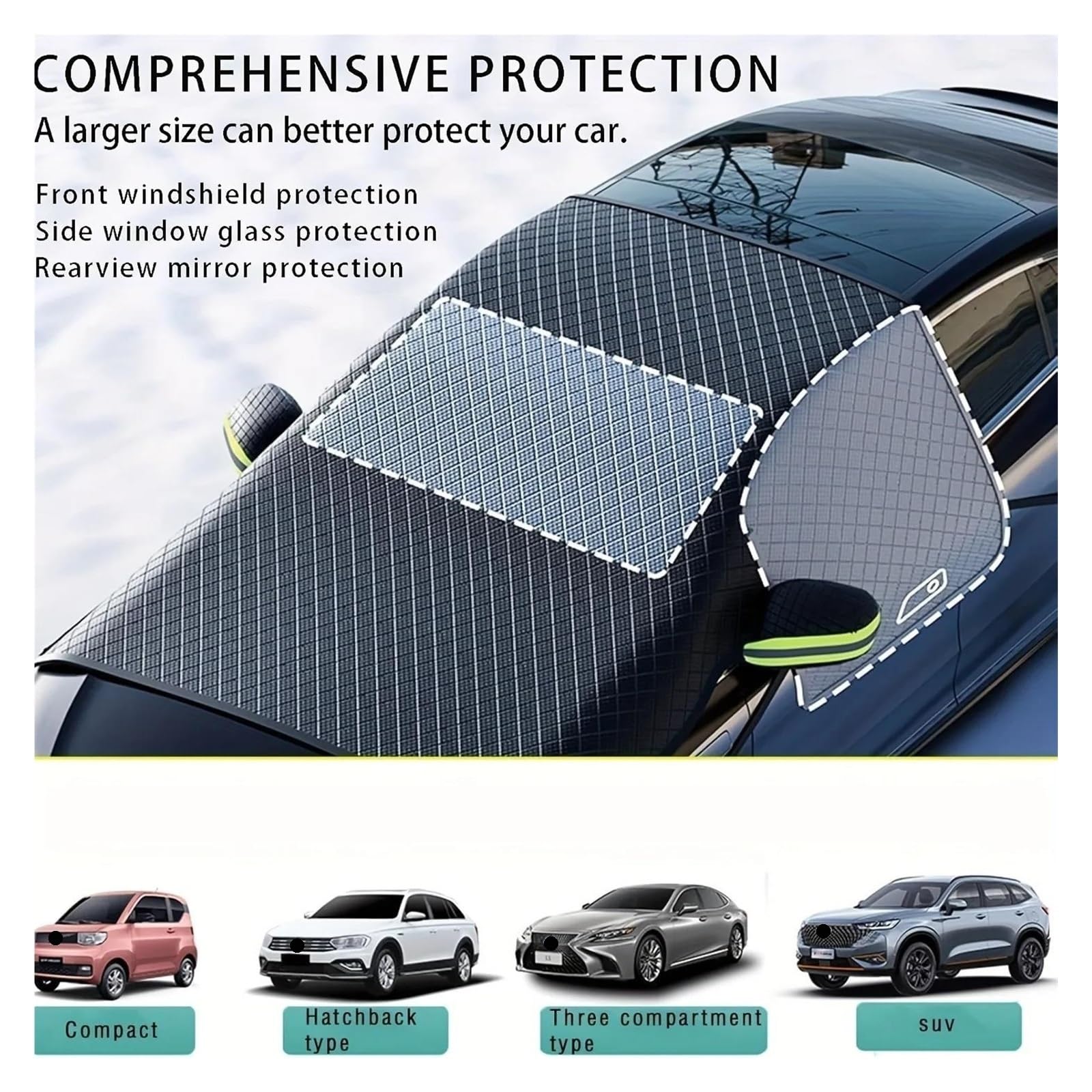Pare-Soleil magnétique Anti-Neige pour Voiture, Couverture de Pare-Brise, Protection Avant d'automobile d'hiver, véhicule de Glace Couverture Pare Brise Voiture Hiver