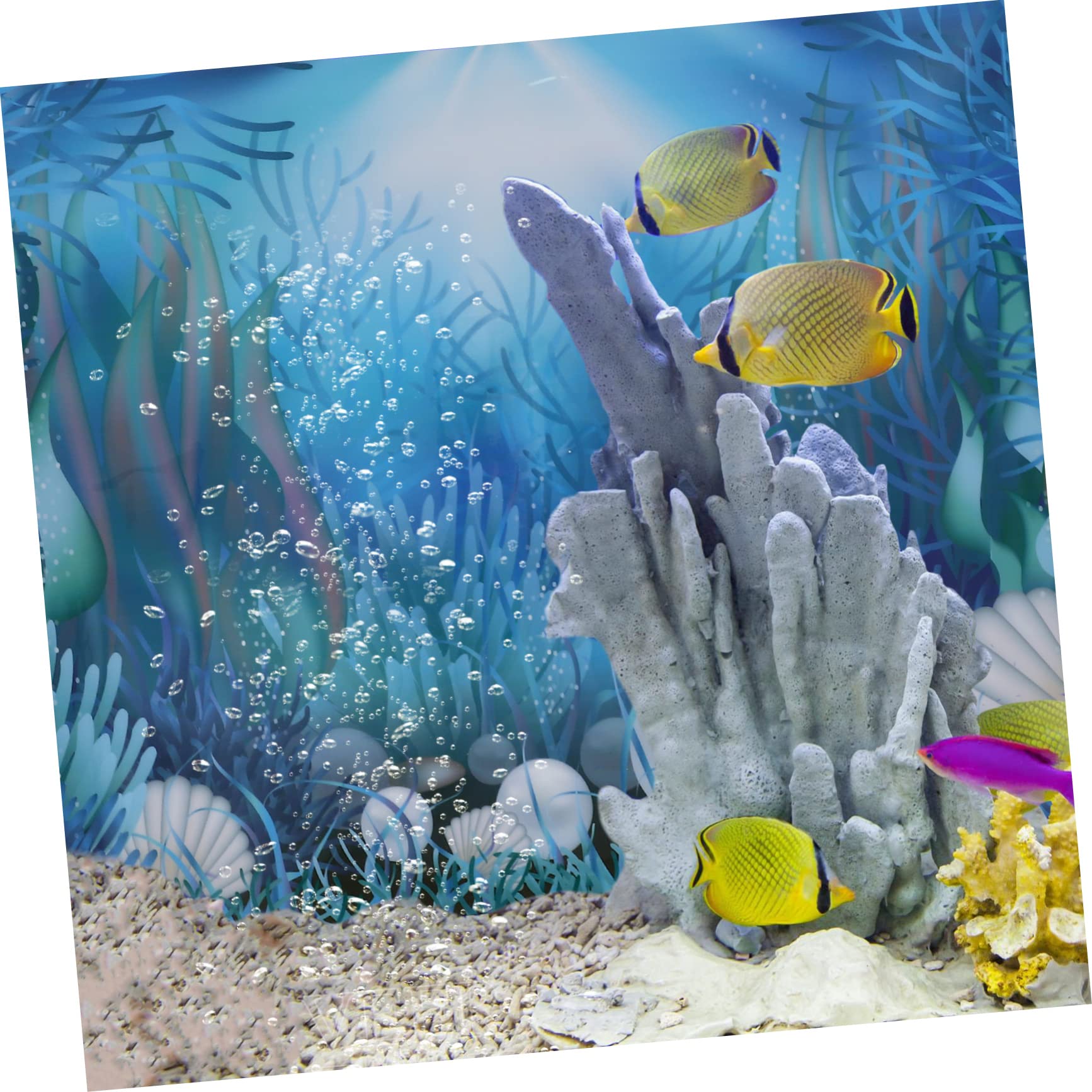 BESPORTBLE 2 Piezas Documento De Antecedentes del Tanque De Peces Decoración del Acuario En Casa Fondo De Pegatinas De Acuario Planta Pósters Decoraciones De Plantas Equipo Retirable Papel 3D