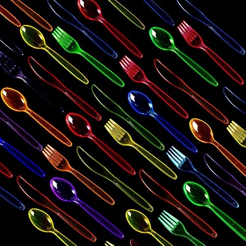 Miniatura 2 de JOYIN 288 piezas de cubiertos de plástico duros para celebraciones del Cinco de Mayo, recuerdos de fiesta mexicana, suministros de fiesta de fiesta,