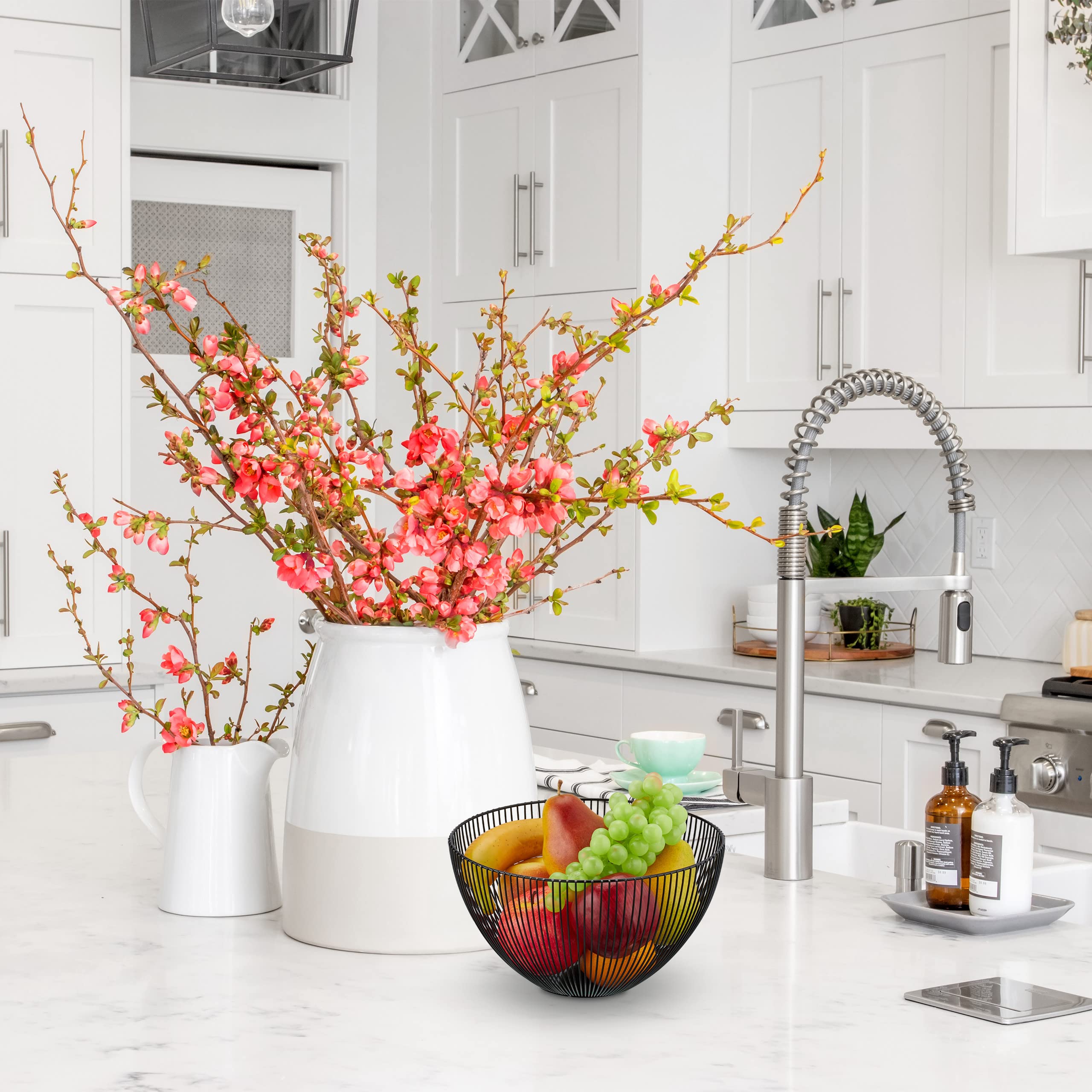 Decopatent® Design Fruitschaal Rond - Schaal Voor Fruit - Ronde Design Fruitmand Metaal Afm 25 X 35 X 14 Cm Zilver