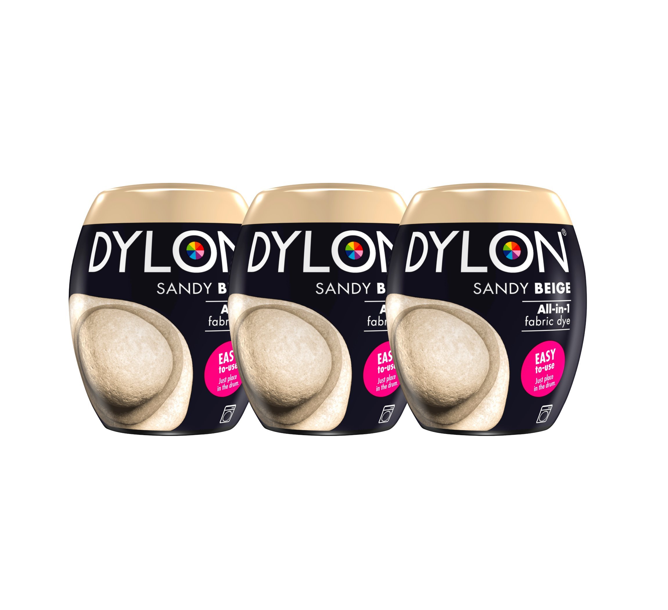 New Dylon - Tinte a máquina de 350 g, color beige arenoso, paquete de 3