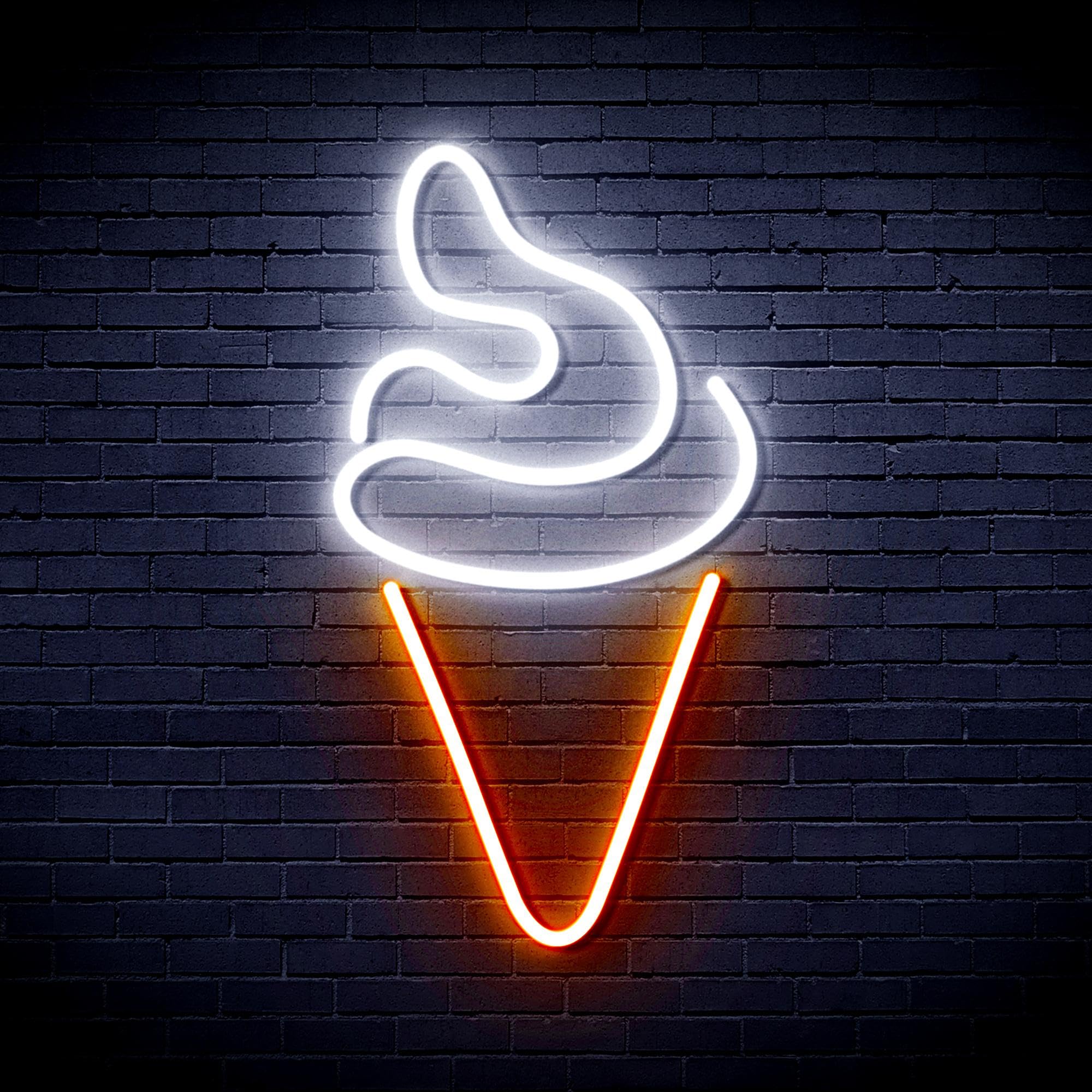 ADVPRO Ice-Cream Flex Silicone LED Neon Sign - White & Orange - st16s43-fnu0039-wo