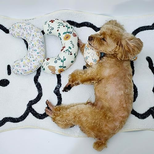 Miniatura 7 de Almohada floral en forma de U para perros, almohada suave para el cuello del perro, almohada de animales pequeños para raabits de gatos, perros,