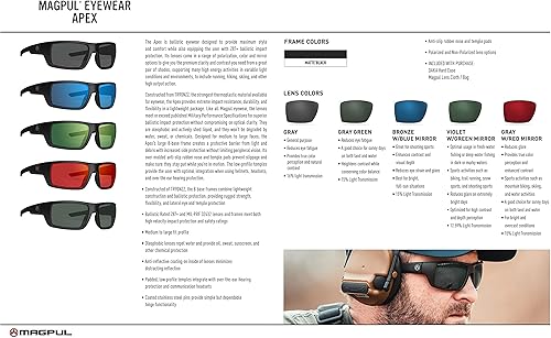 Miniatura 6 de Magpul Apex - Gafas de sol tácticas balísticas deportivas para hombre, rectangulares