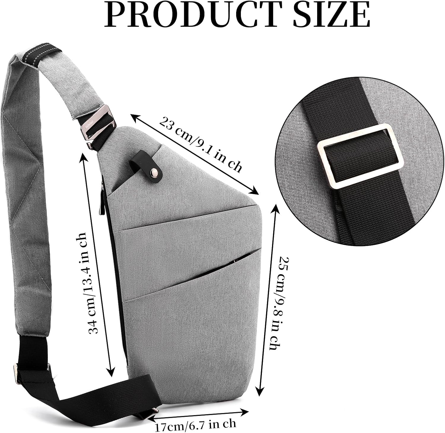 Anti Theft Crossbody Travel Bag - Multi-pocket Shoulder Bag with Adjustable Strap,Slim Sling Bag for Women Men - Image 3