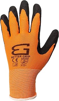 Box Deal BGS-OR-7S-CS, Better Grip Nylon Sandy Latex Coated Work Gloves, 144 Pairs/CS Small, Hi-Vis Orange