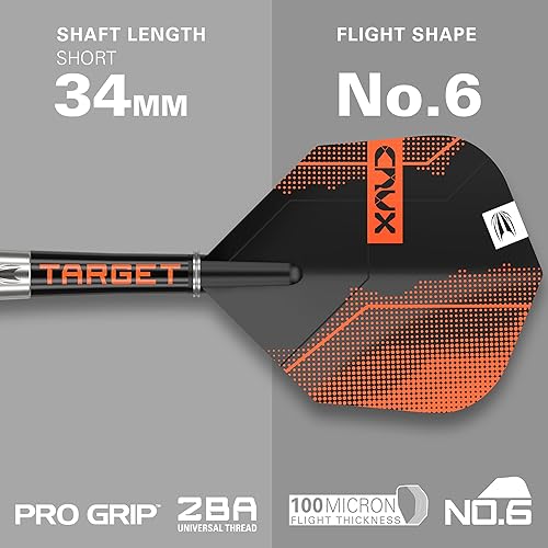 Miniatura 3 de Target Darts Crux 01 - Juego de dardos con punta de acero (90 % tungsteno)