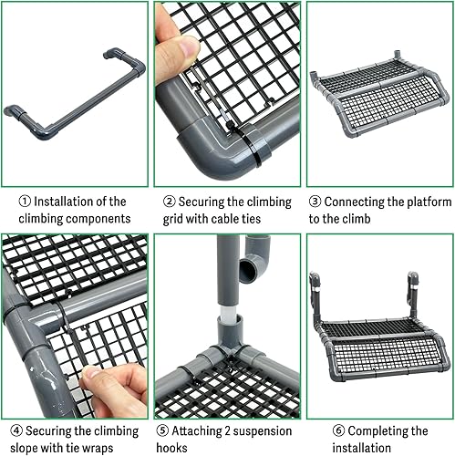 Vista 18 de Fhiny Plataforma para tomar tortugas, muelle de tortuga, terraza, rampa de escalada, reptiles, hábitat, terrario, accesorios de decoración