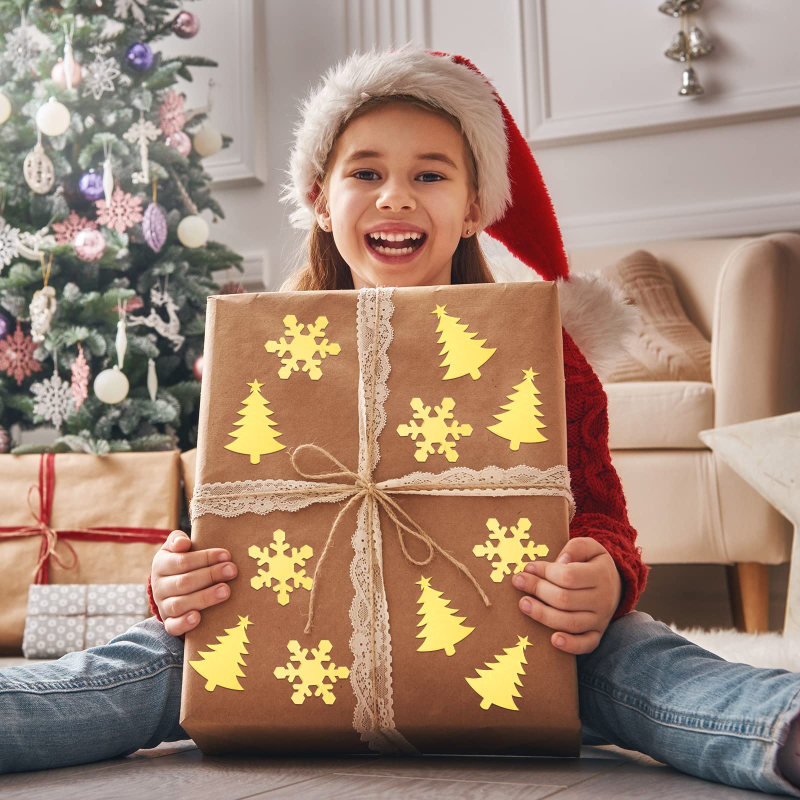 Artis 1000 Autocollants De Noël Flocons De Neige, Autocollants D'enveloppe De Vacances Avec 6 Motifs Differents 4610715698 L Nopad