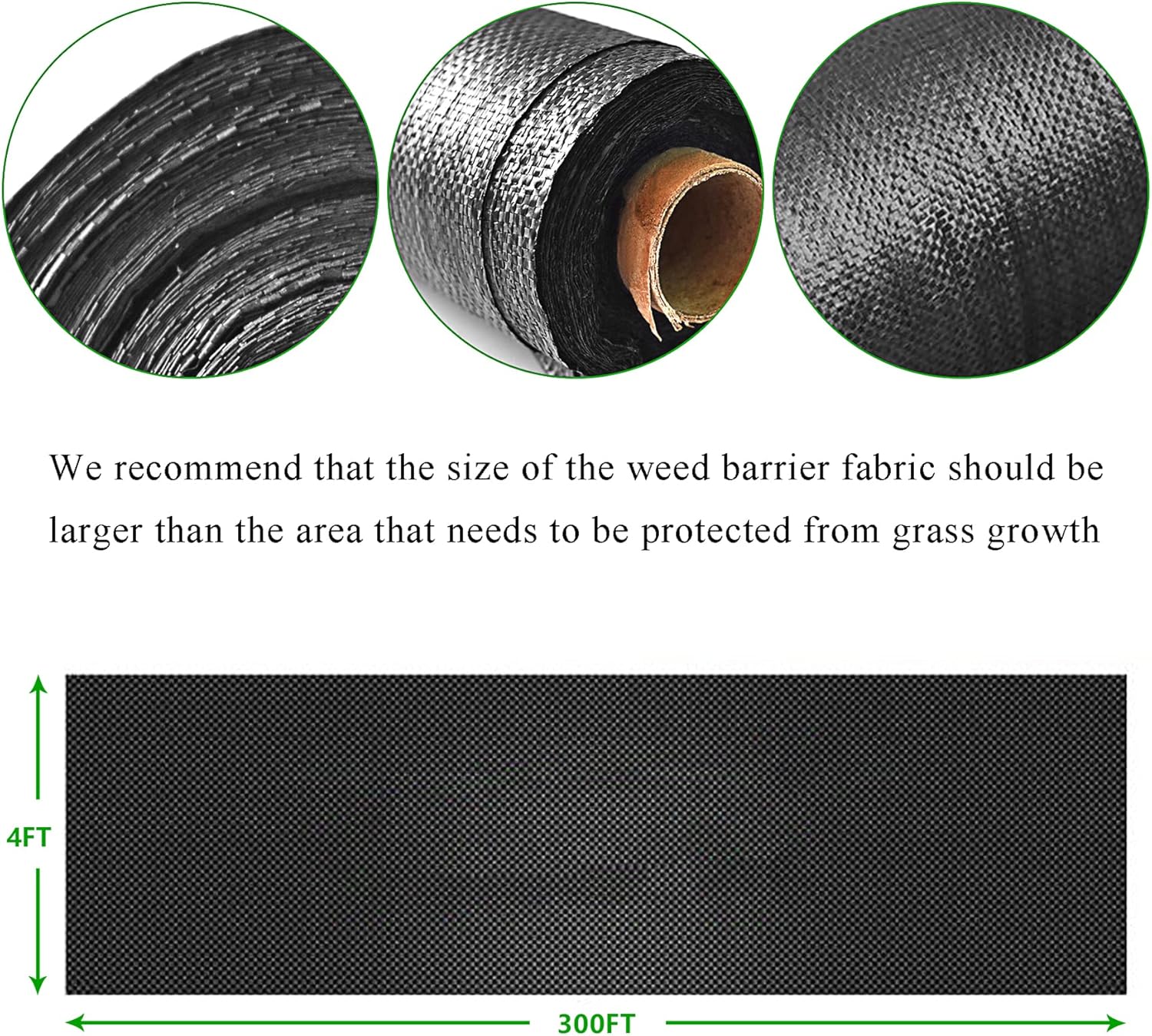WFLNHB Weed Barrier Landscape Fabric 3FTx300FT Heavy Duty Barrier Fabric Ground Cover Block