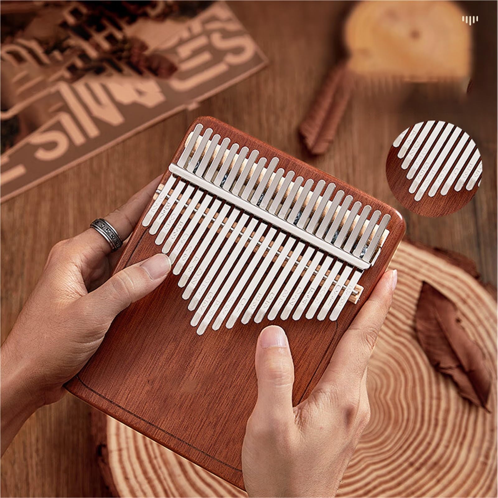 Dorosła Kalimba Kalimba Thumb Piano 21 Nutowy Łatwy Do Nauki Instrument Z Mahoniu Model Podstawowy