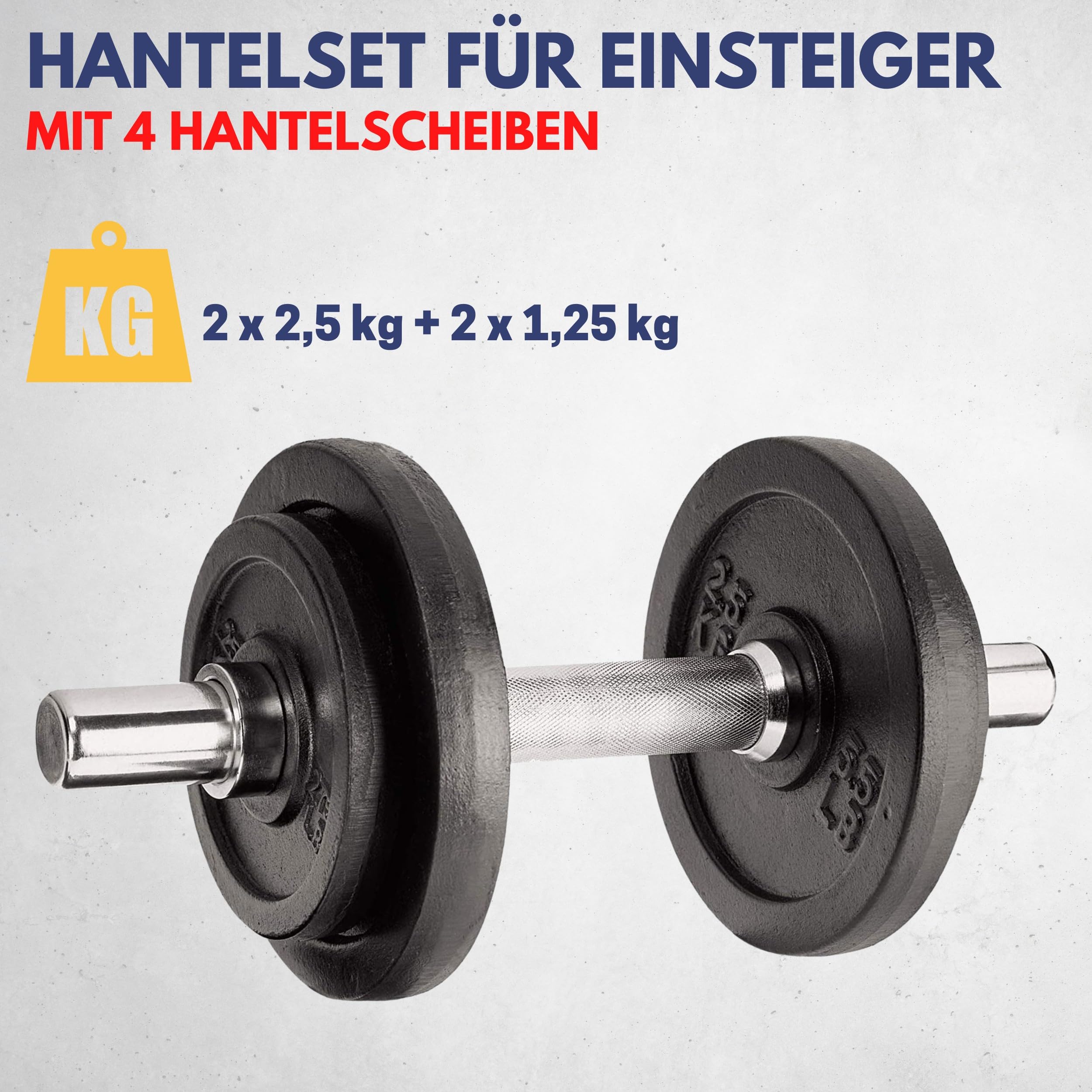 Best Sporting Hantelset Kurzhantel Hanteln 10 kg aus Gusseisen | Hantel verstellbar für Männer und Frauen | Für dein Workout und Fitnesstraining Zuhause | Adjustable dumbbell set