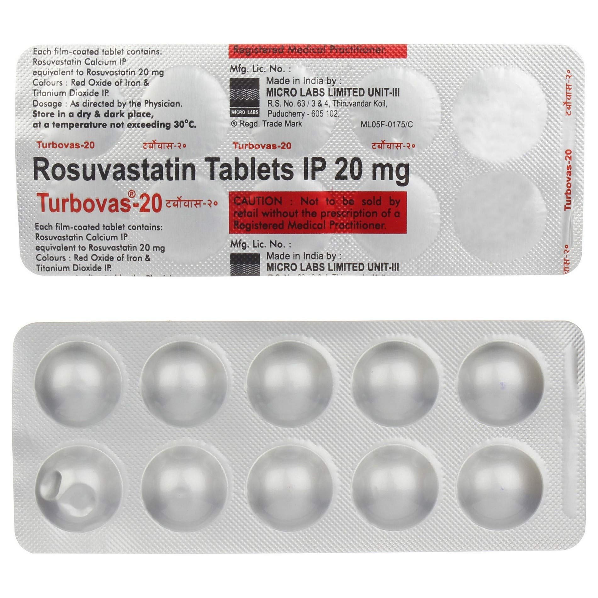 Turbovas 20 - Strip of 10 Tablets