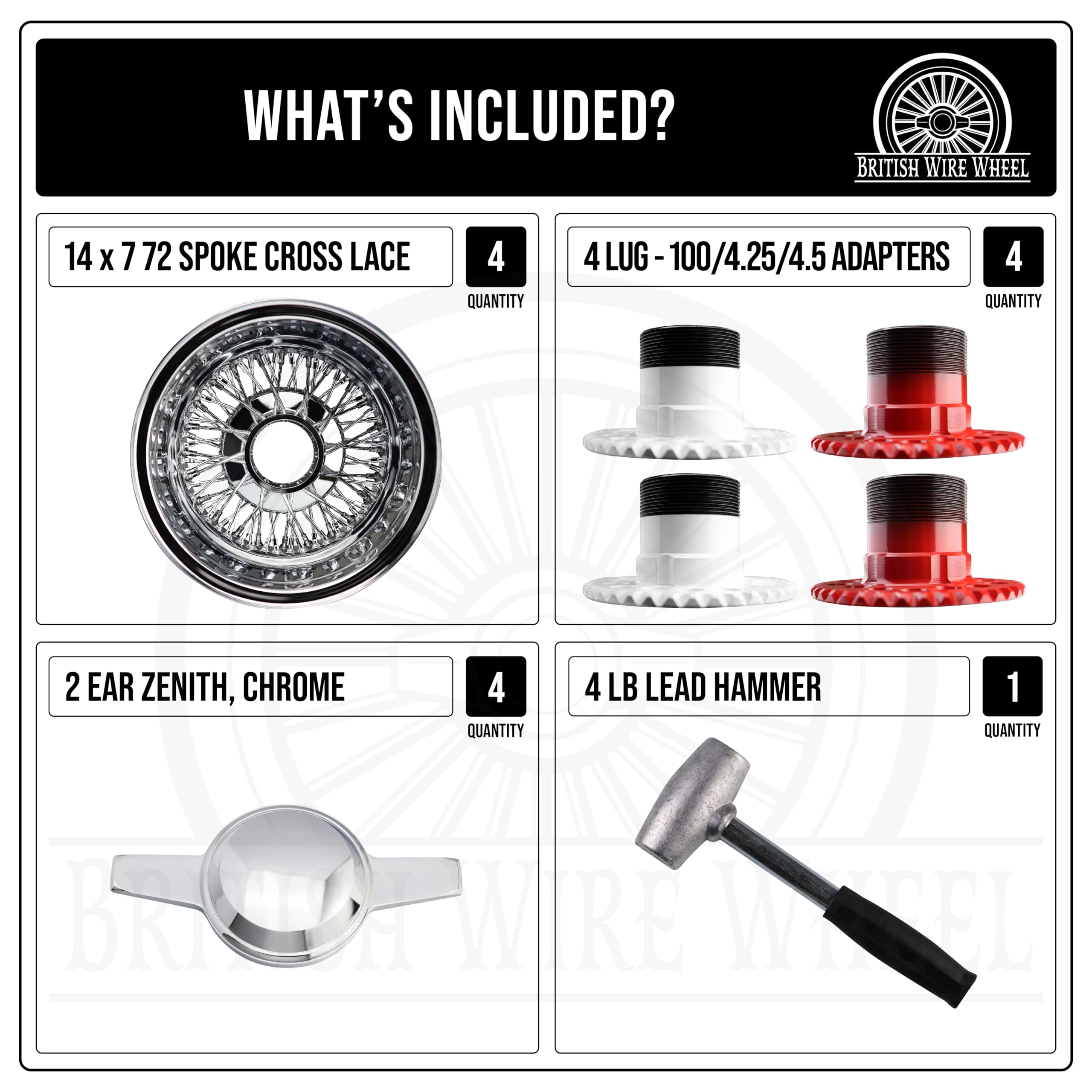 Amazon.com: British Wire Wheel 14x7 Reverse 72 Spoke Cross Lace