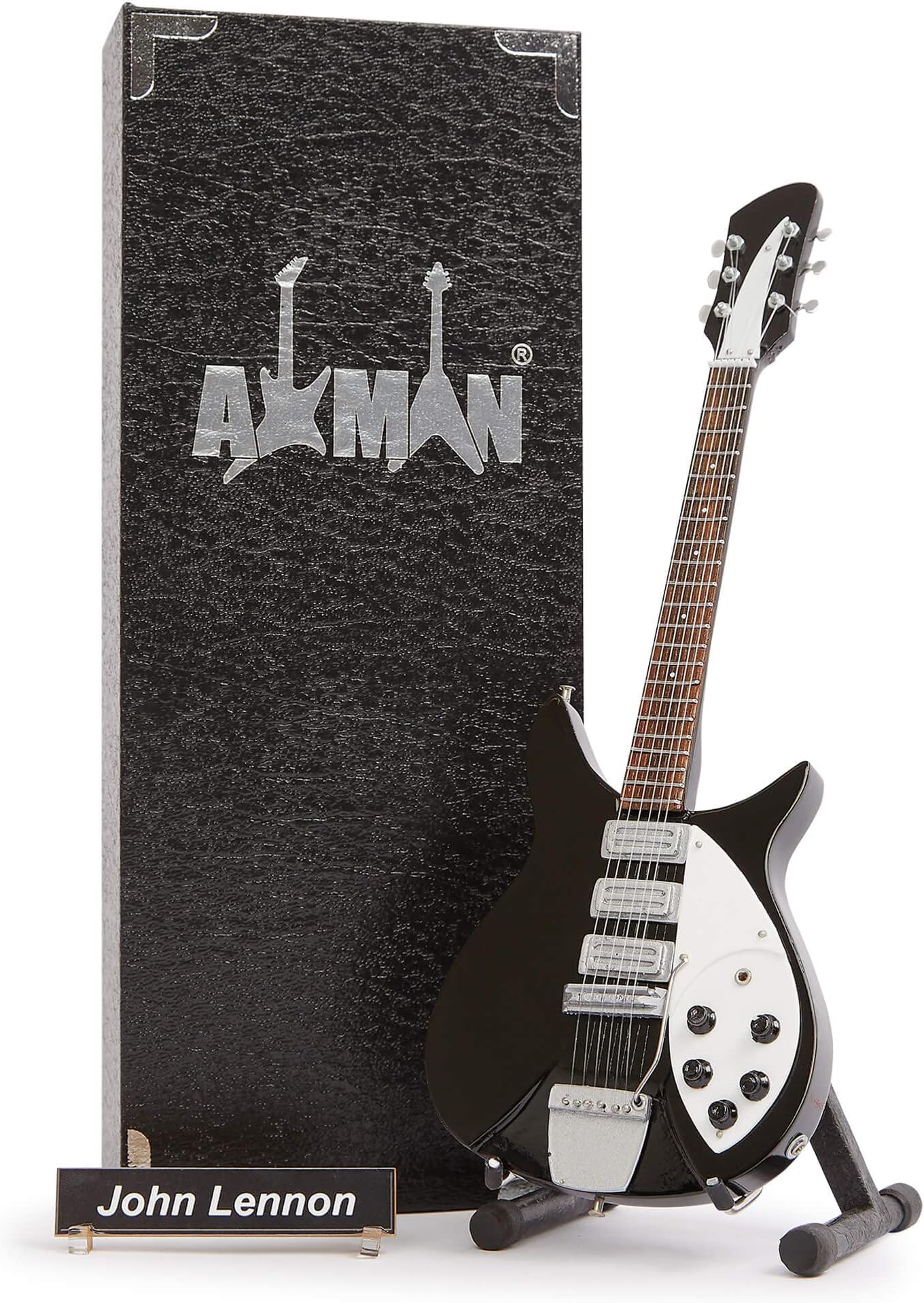 Axman, John L (The Beatles) - Miniature Guitar Replica - Music Gifts - Handmade Ornamental 1/4 Scale - Includes a Display Box, Name Tag and Miniature Guitar Stand