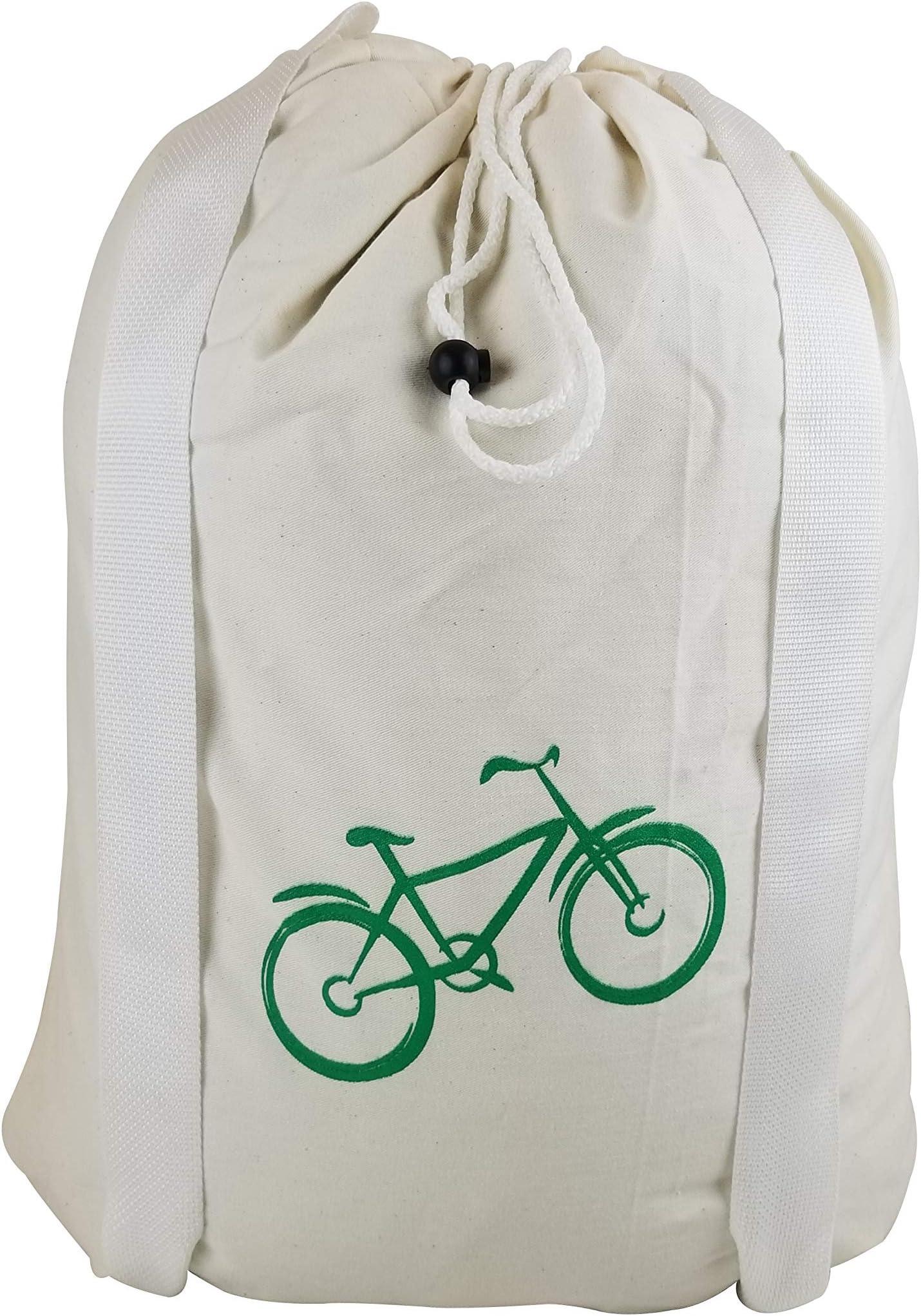 Heavy Duty 22" x 28" Natural Cotton Laundry Bag With Printed Image- Machine Washable with Barrel Lock Closure and Twin Rainbow Shoulder Straps (Natural Color) (SKU N003)