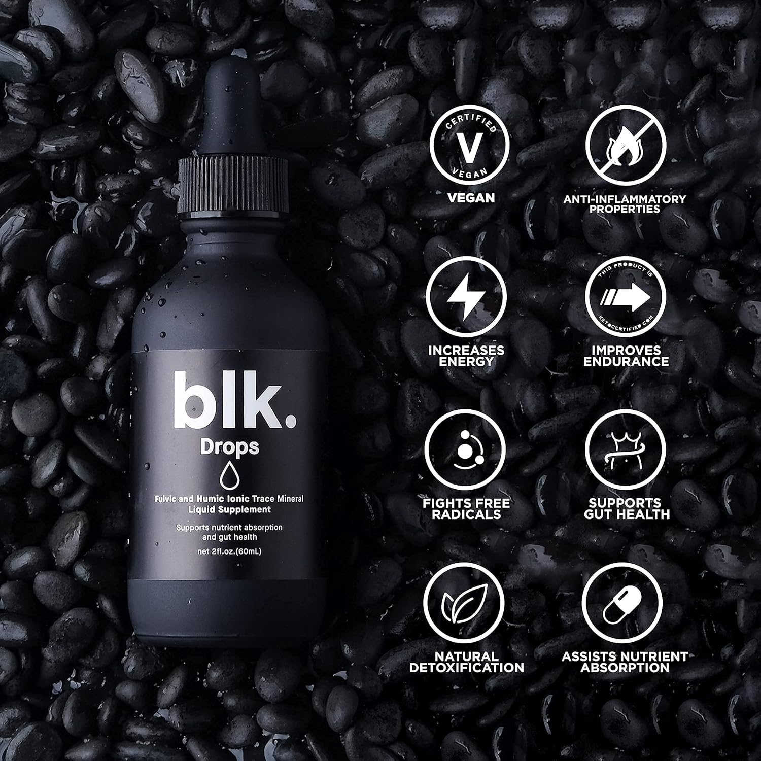 Natural Fulvic and Humic Trace Mineral Drops with Zinc, Magnesium & More. Liquid Electrolytes Supports Gut Health, Energy, Keto Diets. Add to Coffee, Tea, Smoothie. Make Water Alkaline 2oz : Health & Household