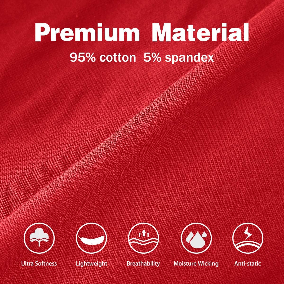Haifeition Men's Underwear Boxer Briefs Cotton - 6 Inche Long Breathable Boxer Briefs