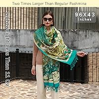 Vista 60 de DANA XU Manta de pashmina extragrande 100% de lana merina, bufanda de viaje, bufanda de cachemira para mujer, otoño e invierno, chal de gran