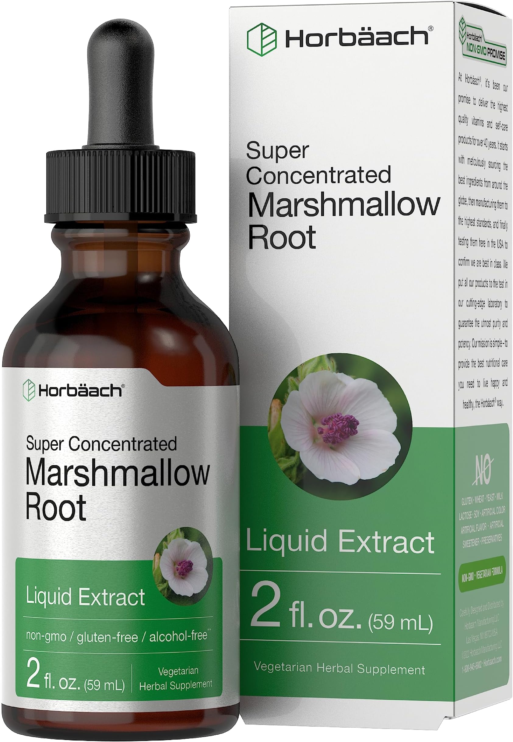 Marshmallow Root Extract Tincture | 2 fl oz | Althaea Officinalis Liquid | Alcohol Free | Vegetarian, Non-GMO & Gluten Free